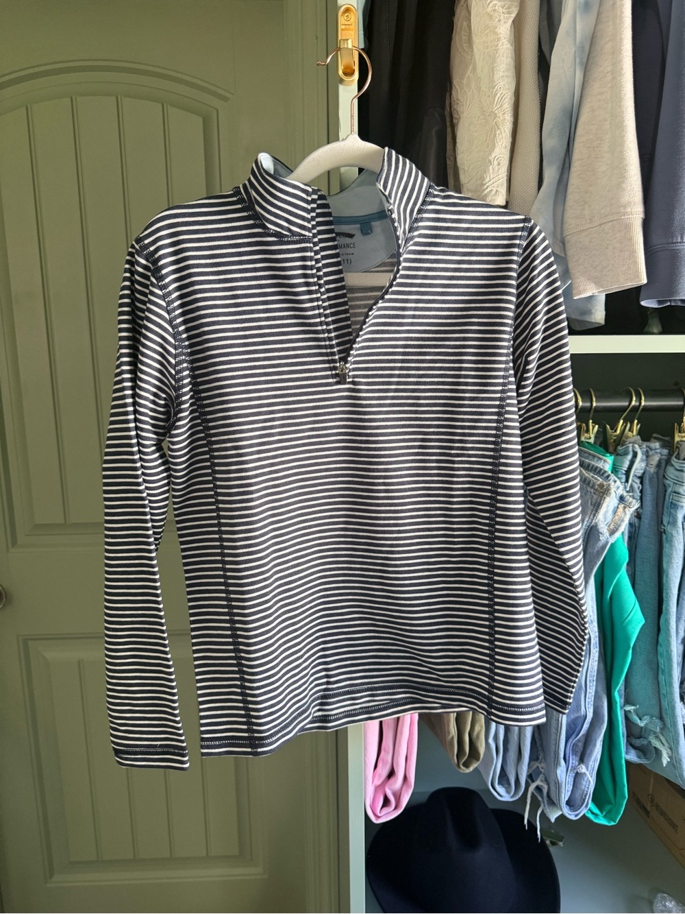 Crewcuts Boys' striped performance half-zip pullover